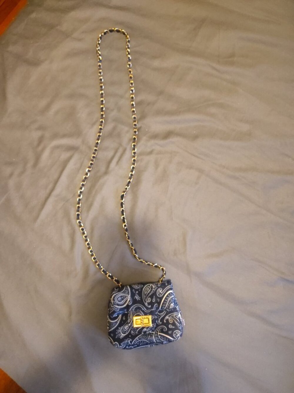 Forever 21 Navy Paisley Mini Crossbody Bag